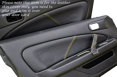YELLOW STITCH FITS NISSAN SILVIA 200SX S15 1999+ 2 X DOOR CARD TRIM LTHR COVERS