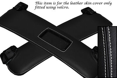 WHITE STITCHING FITS BMW Z4 E85 2X SUN VISORS LEATHER COVERS ONLY CUSTOM NEW