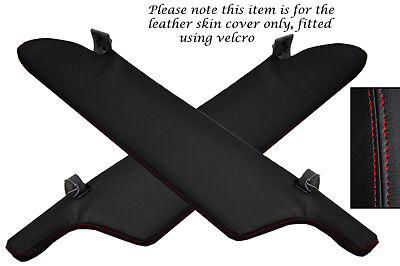 RED STITCH FITS VW T4 TRANSPORTER CARAVELLE CAMPER 2X SUN VISORS LEATHER COVERS