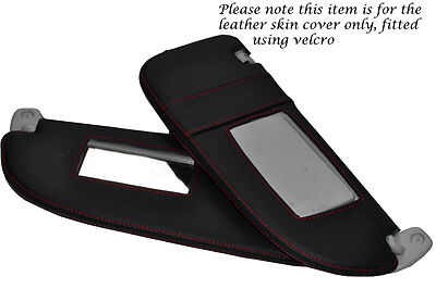 RED STITCHING FITS PEUGEOT 206 98-10 2X SUN VISORS LEATHER COVERS ONLY
