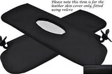 BLACK STITCH FITS RELIANT SCIMITAR GTE SE5 2X SUN VISORS LEATHER COVERS ONLY