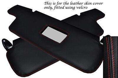 RED STITCH FITS BMW 3 SERIES E21 75-84 2X SUN VISORS LEATHER COVERS ONLY