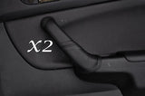 BLACK STITCH FITS HONDA ACCORD 2003-2007 2X REAR LEATHER DOOR HANDLE COVERS ONLY