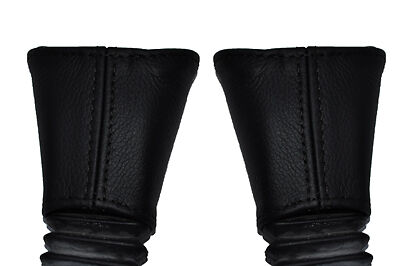 BLACK STITCH FITS VAUXHALL OPEL CAVALIER 2X FRONT SEAT BELT STALK LEATHER COVERS