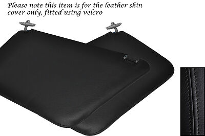 BLACK STITCHING FITS FORD TRANSIT CONNECT 2X SUN VISORS LEATHER COVERS ONLY