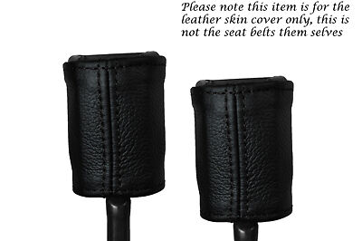 BLACK STITCHING FITS LDV CONVOY 2X FRONT SEAT BELT STALK LEATHER COVERS ONLY