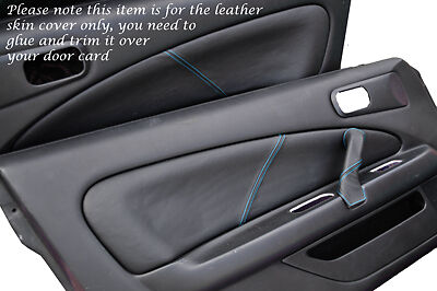 BLUE STITCH FITS NISSAN SILVIA 200SX S15 1999+ 2 X DOOR CARD TRIM LTHR COVERS
