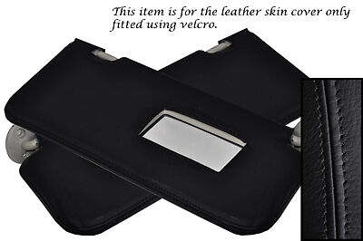 BLACK STITCH FITS ROVER 25 MG ZR 99-05 2X SUN VISORS LEATHER COVERS ONLY