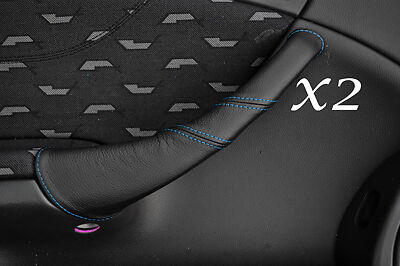 BLUE STITCH FITS MERCEDES C CLASS W203 COUPE 01-07 2X DOOR HANDLE COVERS