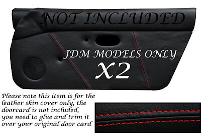 RED STITCHING FITS MAZDA MX5 MK1 MIATA 89-97 JDM 2X DOOR CARD LEATHER COVERS