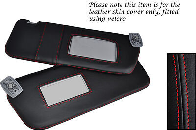 RED STITCHING FITS PEUGEOT 306 93-02 2X SUN VISORS LEATHER COVERS ONLY