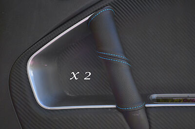 BLUE STITCHING FITS ALFA ROMEO MITO 2X DOOR HANDLE LEATHER COVERS ONLY