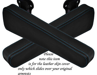 BLUE STITCHING FITS DAF CF 2X DRIVER SEAT ARMREST LEATHER COVERS ONLY CUSTOM NEW