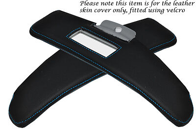 BLUE STITCHING FITS SMART ROADSTER 03-05 2X SUN VISORS LEATHER COVERS ONLY