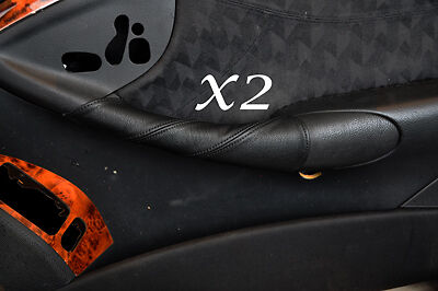 BLACK STITCHING FITS MERCEDES CLK W209 C209 02-09 2X DOOR HANDLE LEATHER COVERS