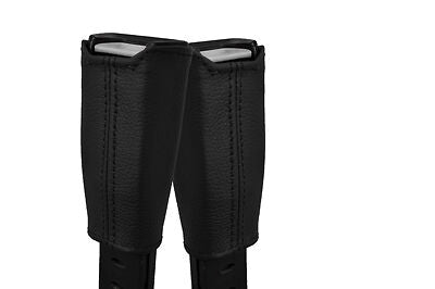 BLACK STITCH FITS VOLVO 240 74-93 2X FRONT SEAT BELT STALK LEATHER COVERS