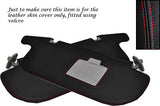 RED STITCH FITS MITSUBISHI L200 WARRIOR K74 98-06 2X SUN VISORS LEATHER COVERS