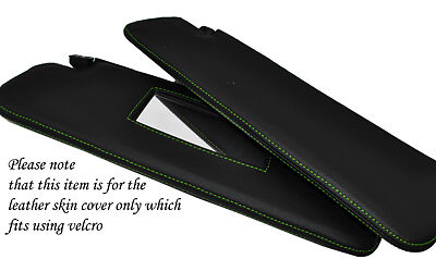 GREEN STITCH FITS FORD CAPRI MK1 MK2 MK3 68-87 2X SUN VISORS LEATHER COVERS ONLY