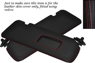 RED STITCH FITS BMW E46 CONVERTIBLE CABRIO 98-05 2X SUN VISORS LEATHER COVERS