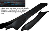 BLUE STITCH FITS CORVETTE C5 97-04 2X A PILLAR DOOR TRIM LEATHER SKIN COVER