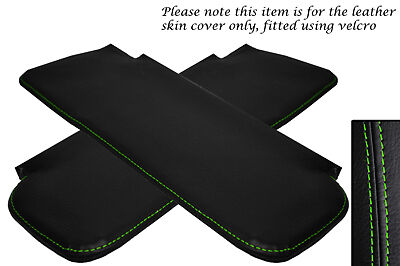 GREEN STITCH FITS MITSUBISHI FTO 94-01 2X SUN VISORS LEATHER COVERS ONLY