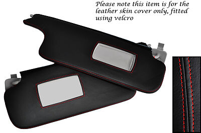 RED STITCH FITS RENAULT MEGANE 2002-2008 2X SUN VISORS LEATHER COVERS ONLY
