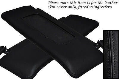 BLACK STITCHING FITS ALFA ROMEO 164 87-98 2X SUN VISORS LEATHER COVER ONLY
