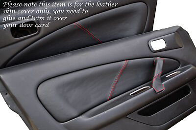 RED STITCH FITS NISSAN SILVIA 200SX S15 1999+ 2 X DOOR CARD TRIM LTHR COVERS