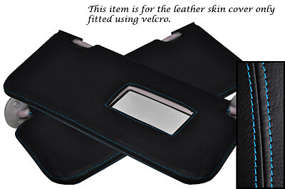 BLUE STITCH FITS ROVER 25 MG ZR 99-05 2X SUN VISORS LEATHER COVERS ONLY