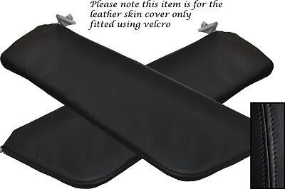 BLACK STITCHING FITS MORRIS MARINA 2X SUN VISORS LEATHER COVERS ONLY CUSTOM NEW