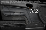 BLACK STITCH FITS  PEUGEOT 206 98-10 2X FRONT DOOR CARD COVERS 5 DOOR MODELS