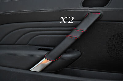 RED STITCHING FITS PEUGEOT RCZ 2010+ 2X DOOR HANDLE LEATHER COVERS ONLY