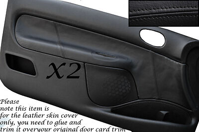 BLACK STITCH FITS PEUGEOT 206 CC & 3 DOOR 98-10 2X DOOR CARD LEATHER COVERS ONLY