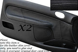 BLACK STITCH FITS PEUGEOT 206 CC & 3 DOOR 98-10 2X DOOR CARD LEATHER COVERS ONLY