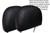 RED STITCH FITS  ROVER 25 & MG ZR 99-05 2X FRONT HEADRESTS LEATHER COVERS ONLY