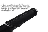 WHITE STITCHING FITS AUDI A1 LEATHER HANDBRAKE HANDLE COVER ONLY CUSTOM NEW