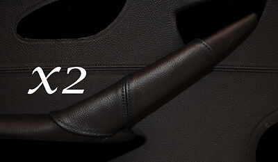 BLACK STITCHING FITS BMW 6 SERIES E63 E64 04-11 2X DOOR HANDLE LEATHER COVERS