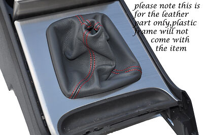 RED STITCHING FITS VOLVO XC90 XC 90 MANUAL GREY LEATHER GEAR GAITER ONLY