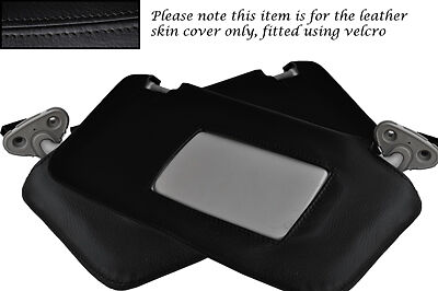 BLACK STITCHING FITS SUBARU LEGACY 2003-2009 2X SUN VISORS LEATHER COVERS ONLY