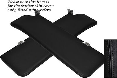 BLACK STITCHING FITS MAZDA BONGO FORD FREDA 2X SUN VISORS LEATHER COVERS ONLY