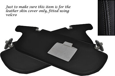 BLACK STITCH FITS MITSUBISHI L200 WARRIOR K74 98-06 2X SUN VISORS LEATHER COVERS