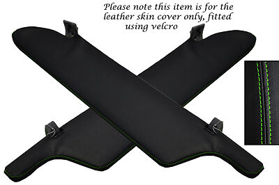 GREEN STITCH FITS VW T4 TRANSPORTER CARAVELLE CAMPER 2X SUN VISORS COVERS