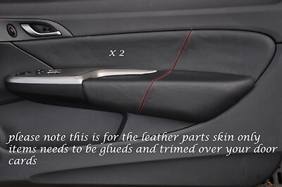 RED STITCHING FITS  HONDA CIVIC TYPE R 06-11 2X FRONT DOOR CARD LEATHER COVERS