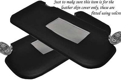 BLACK STITCH FITS FORD FIESTA MK6 MK7 FUSION 02-08 2X SUN VISORS LEATHER COVERS