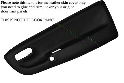 GREEN STITCH FITS VW LUPO 1998-2005 2X FRONT DOOR CARD LEATHER SKIN COVERS ONLY