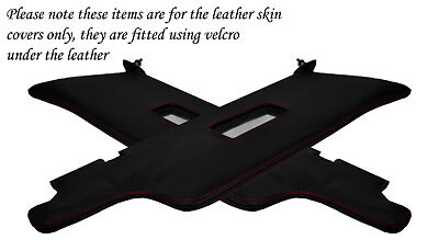 RED STITCH FITS PORSCHE 924 944 968 75-95 2X SUN VISORS LEATHER COVERS ONLY