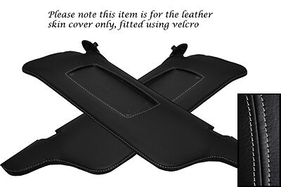 GREY STITCHING FITS FORD MUSTANG 99-04 2X SUN VISORS LEATHER COVERS ONLY