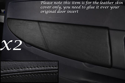 BLACK STITCHING FITS  PEUGEOT 1007 05-09 2X DOOR CARD LEATHER COVERS ONLY