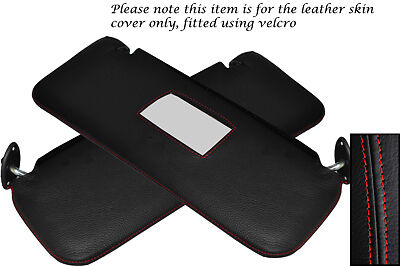 RED STITCHING FITS BMW 5 SERIES E28 1981-1987 2X SUN VISORS LEATHER COVERS ONLY
