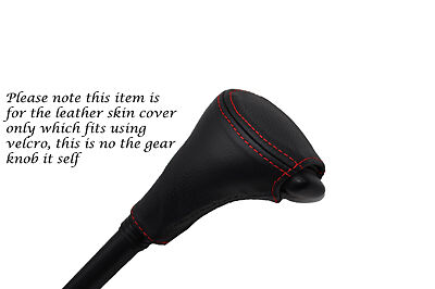 RED STITCH FITS  FORD FIESTA MK5 1995-2001 AUTO KNOB LEATHER COVER ONLY